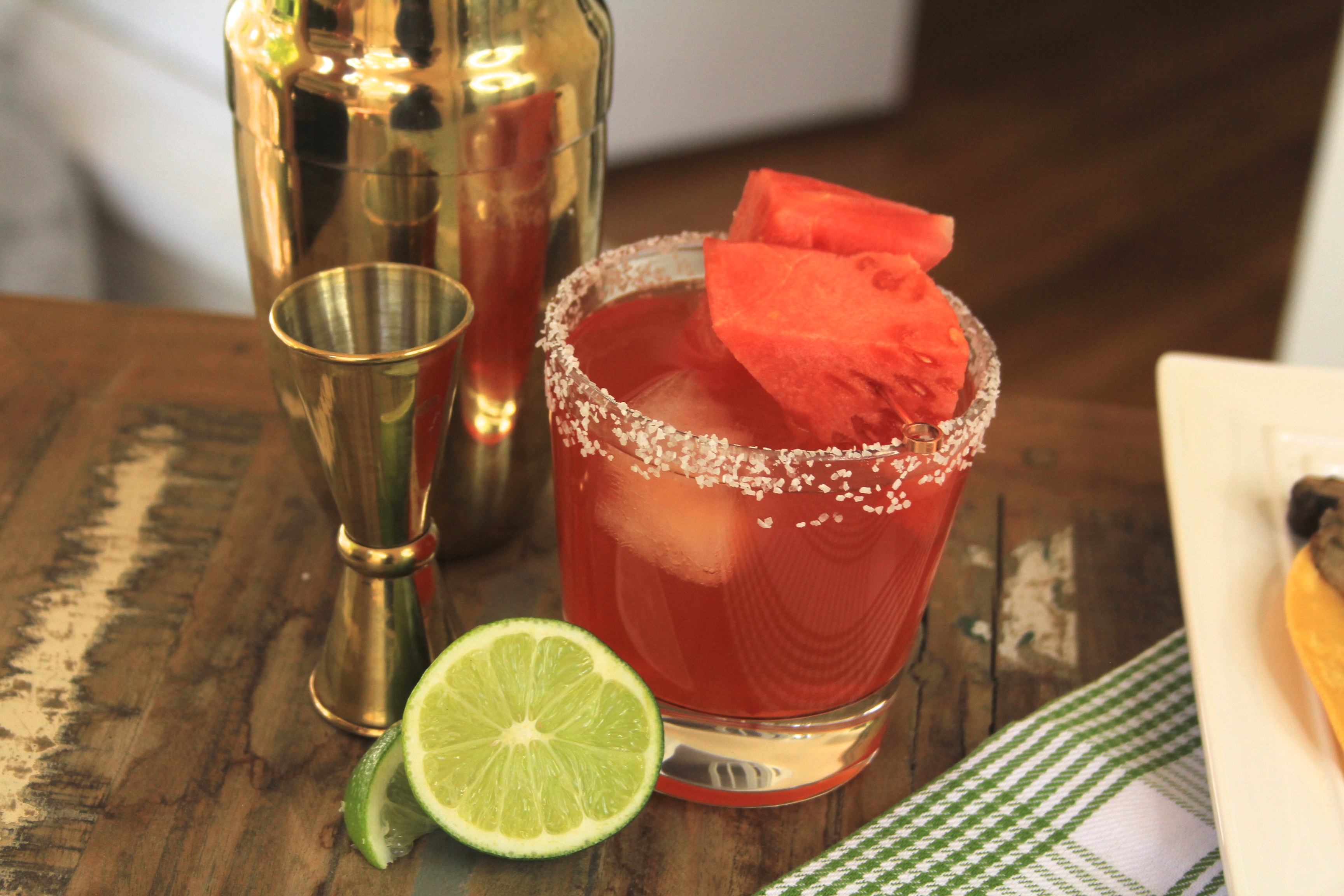 Watermelon Margarita using Quady Red Electra Moscato paired with Mushroom tacos for Cinco de mayo