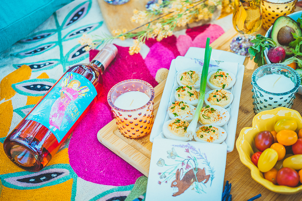 Spring brunch idea - deviled eggs and Electra Rose