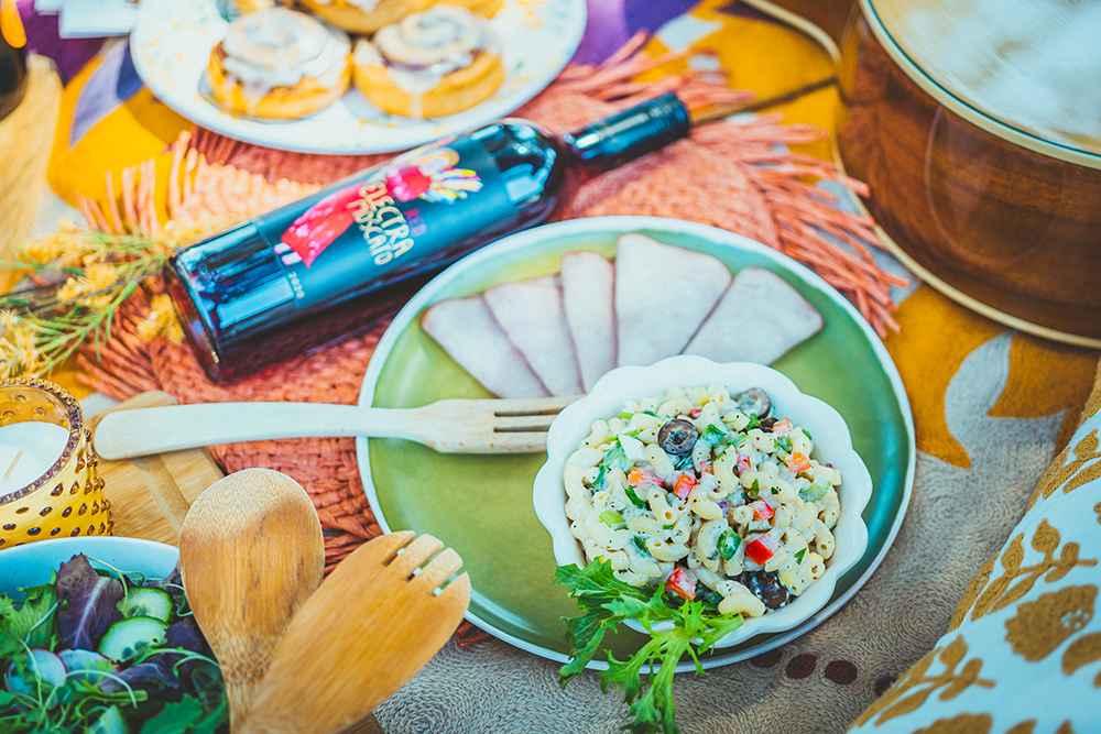 Spring brunch idea - ham and macaroni salad
